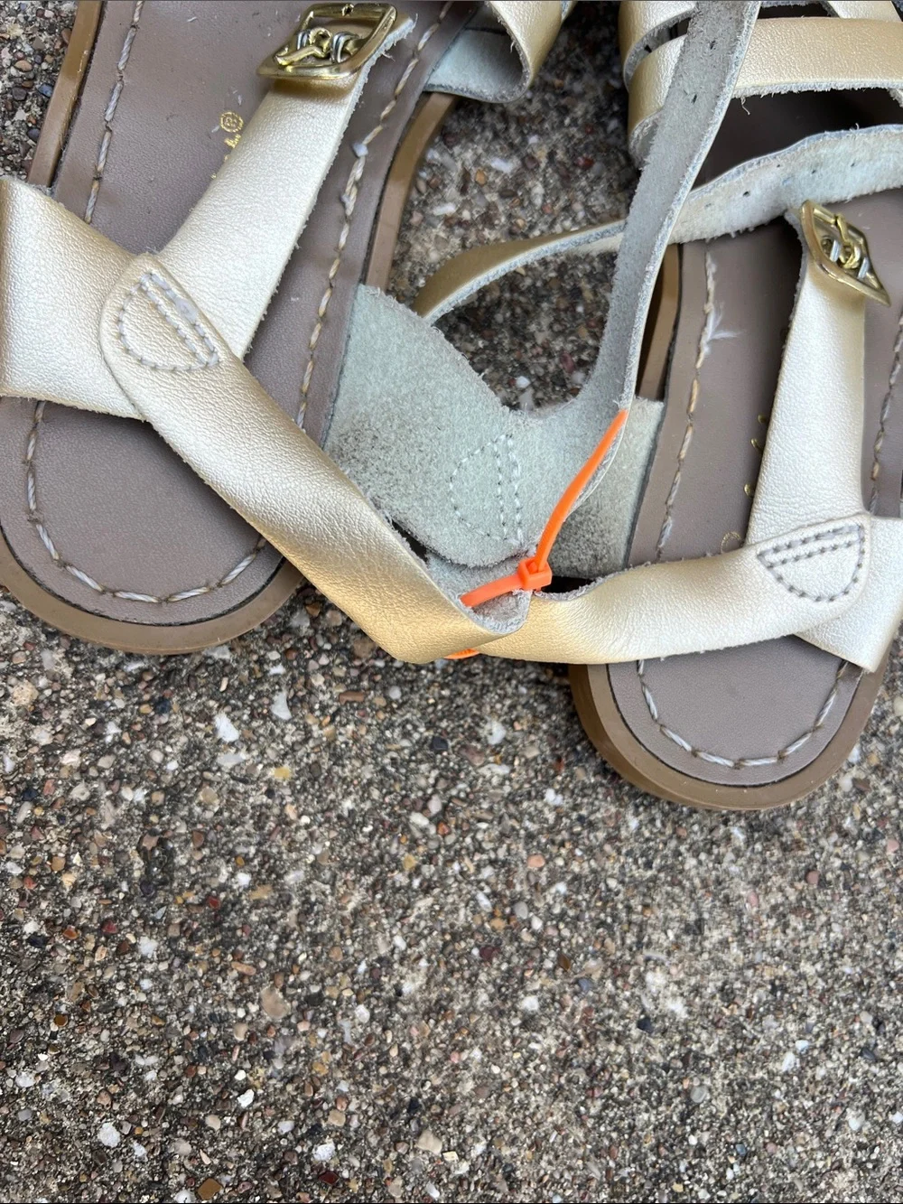 Salt Water Sandals by Hoy Kids Metallic Rose and Gold Strappy Sandals